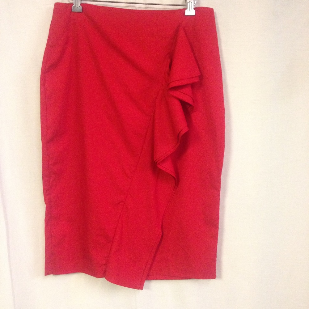 Women's Ruffle Pencil Midi Skirt - Who What Wear R - Picture 5 of 6